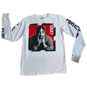 Chemistry Poetic Justice white black red long sleeved T shirt Tupac Shakur S.